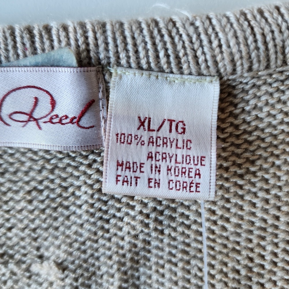 NEW Sweater Vest Womens XL Beige Embroidered Leaf Autumn Cottagecore Fall Indie - Picture 8 of 15
